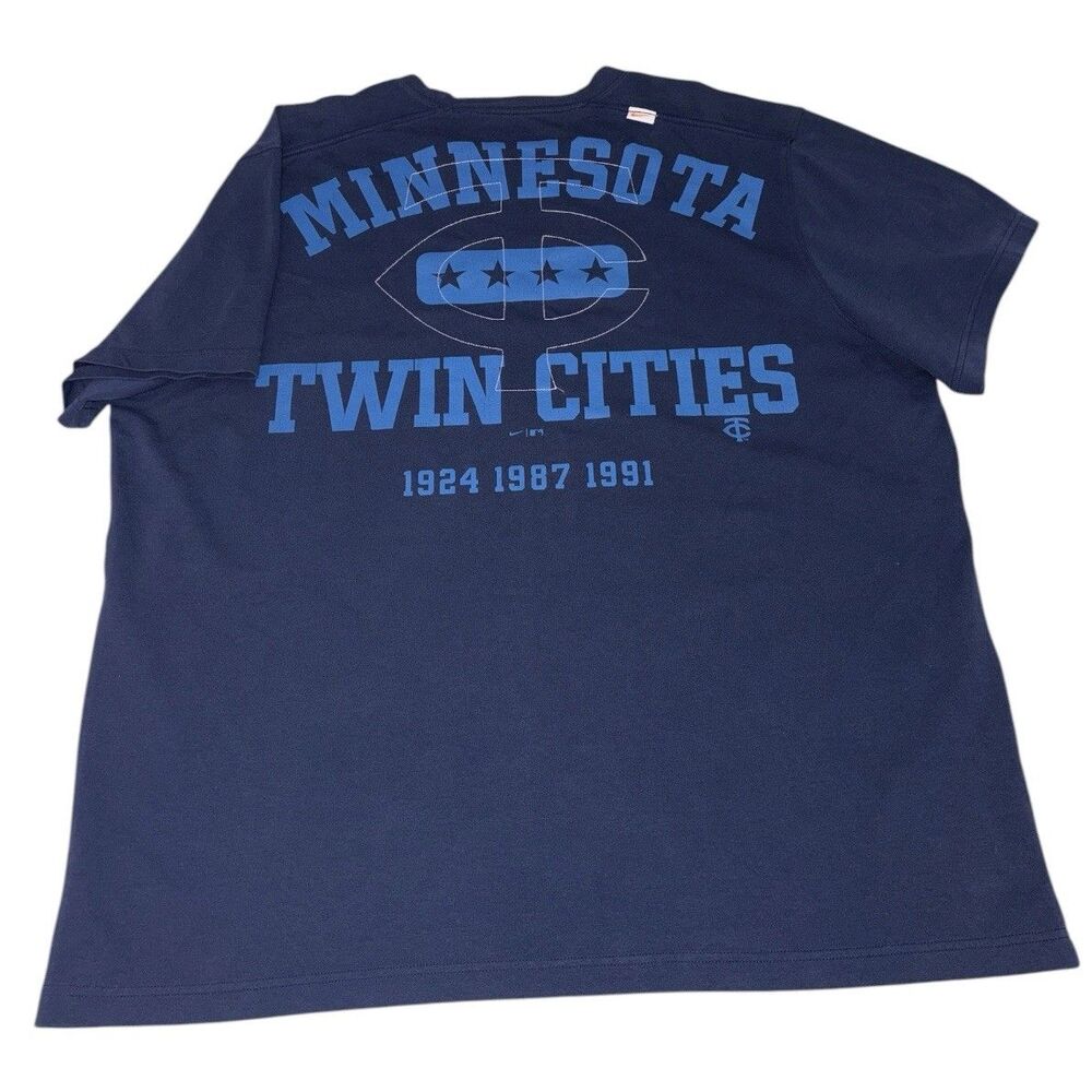 Nike Statement Game Over Tee Minnesota Twins Twin Cities Men's XL Blue Crewneck